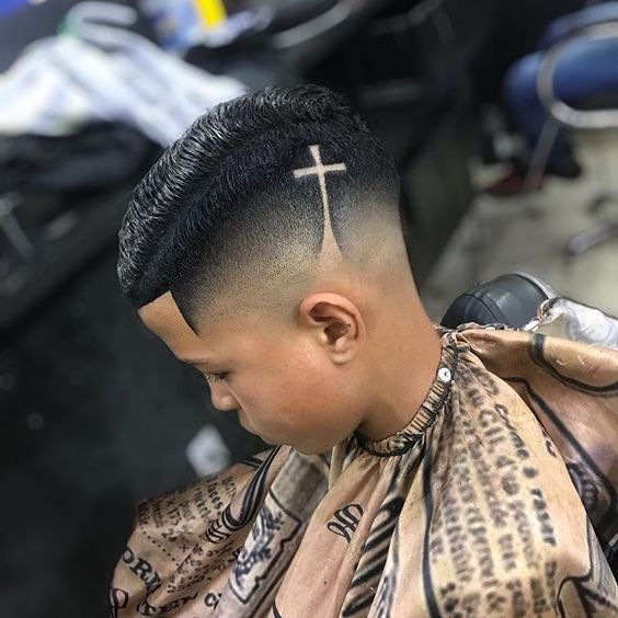 Men's Haircuts High Fade with Parting at the Nape