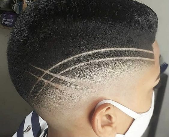 Men's Haircuts High Fade with Parting at the Nape