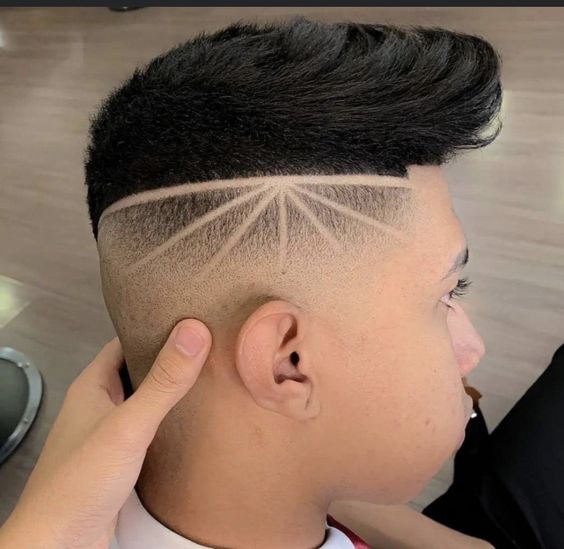 Men's Haircuts High Fade with Parting at the Nape