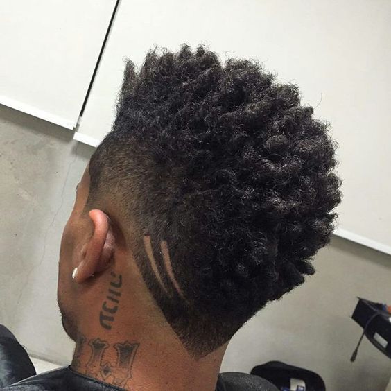 Men's Haircuts Mohawk with Line