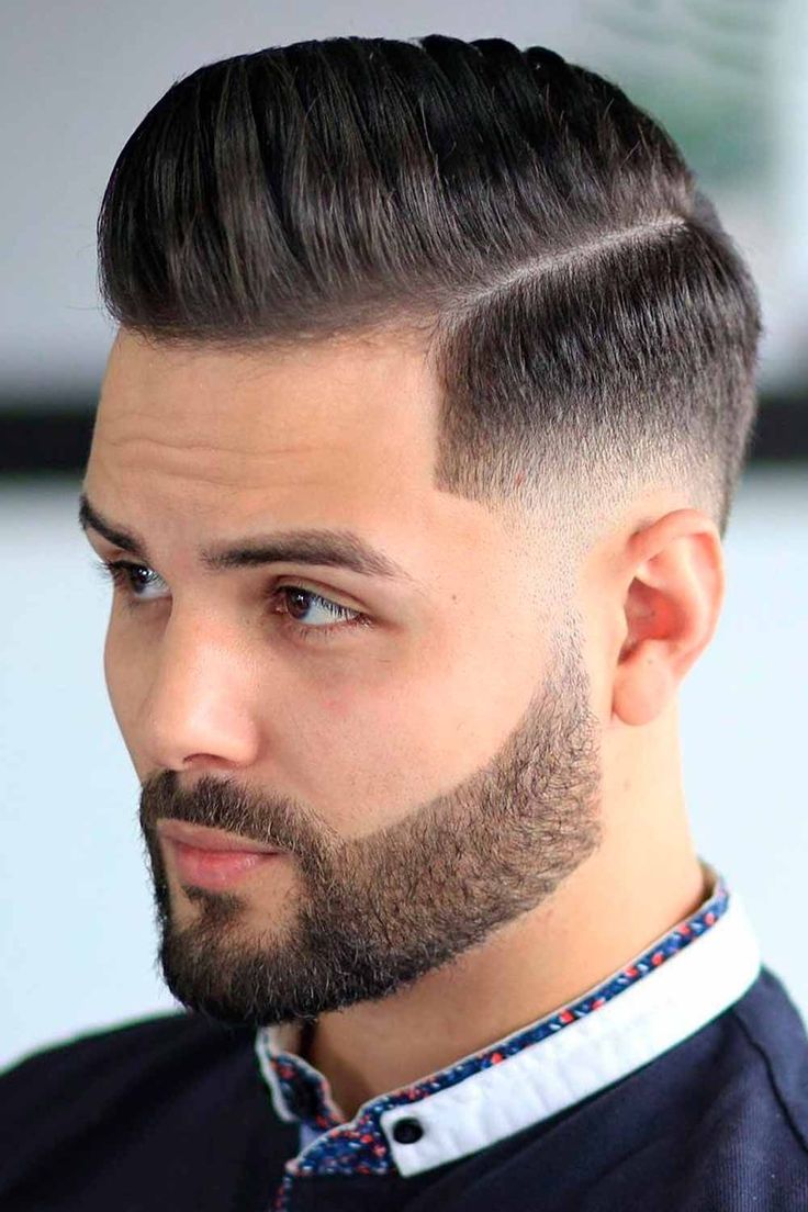 Men's Haircuts Pompadour with Razor Edge