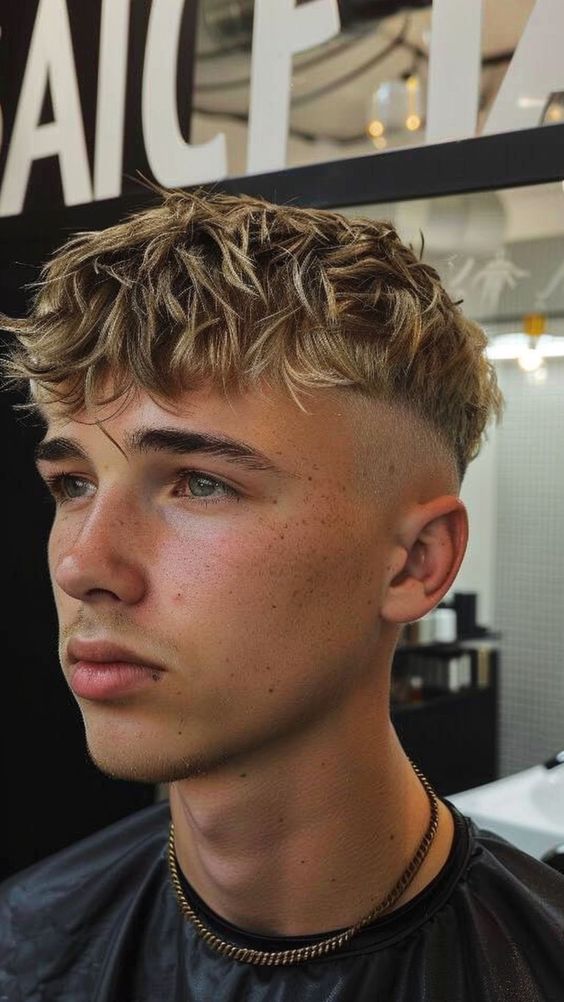 Textured Men's Haircuts with Bangs