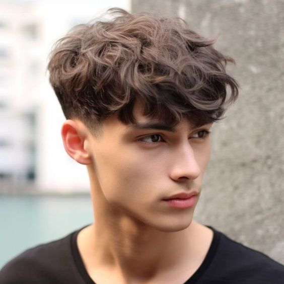 Textured Men's Haircuts with Bangs