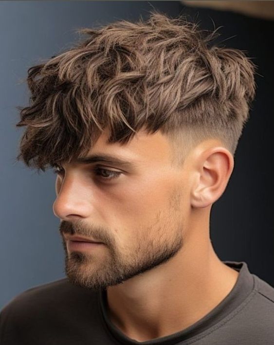 Textured Men's Haircuts with Bangs