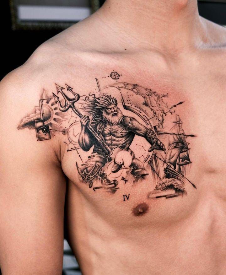 Tatuagem no Peito Masculino