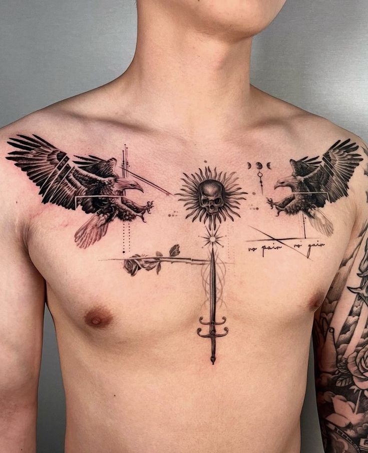 Tatuagem no Peito Masculino