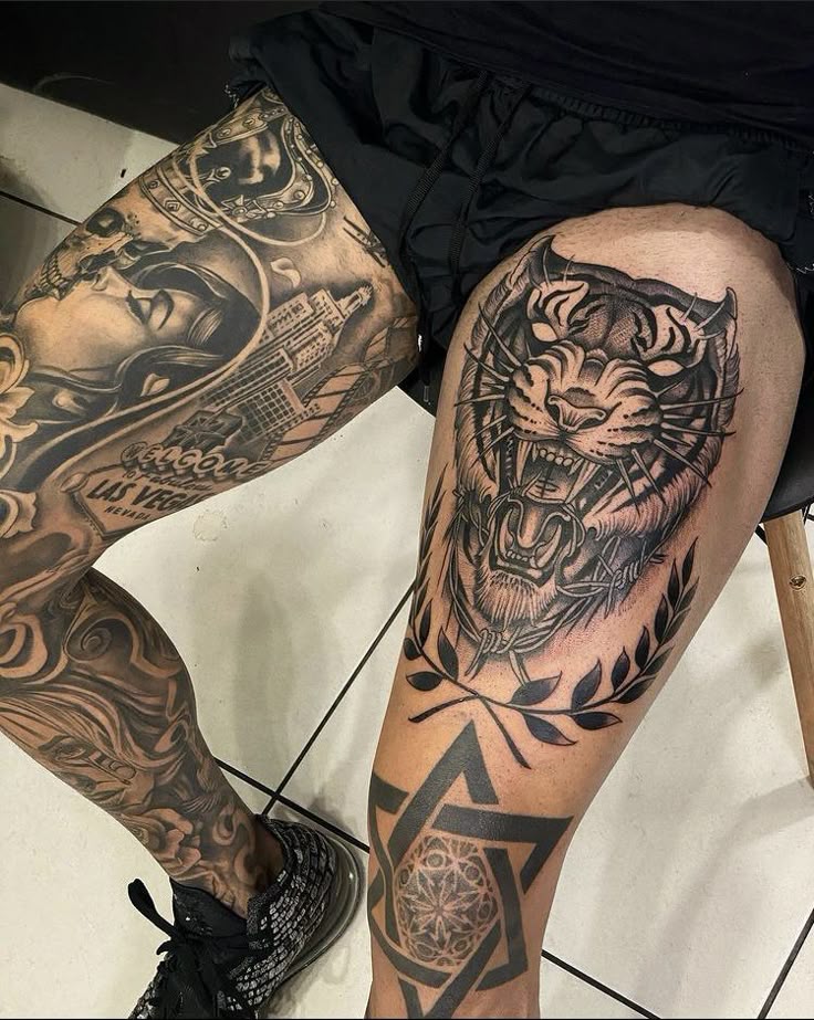 Tatuagem Masculina na Coxa