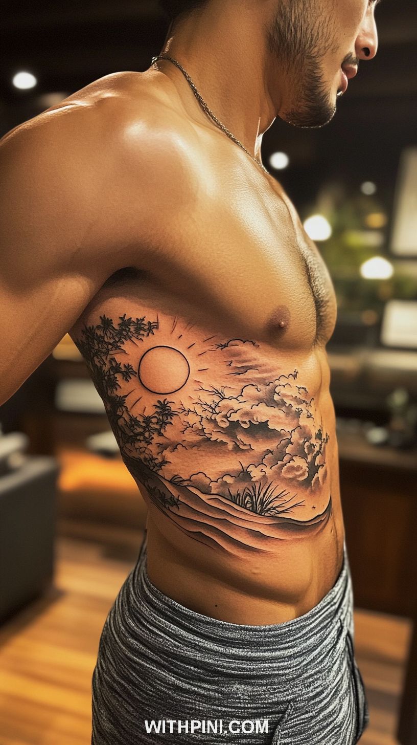 Tatuagem Masculina na Costela