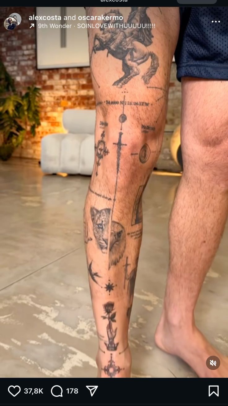 Tatuagem Masculina na Canela