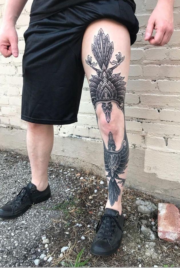 Tatuagem Masculina na Canela