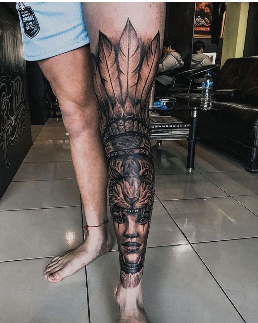 Tatuagem Masculina na Canela