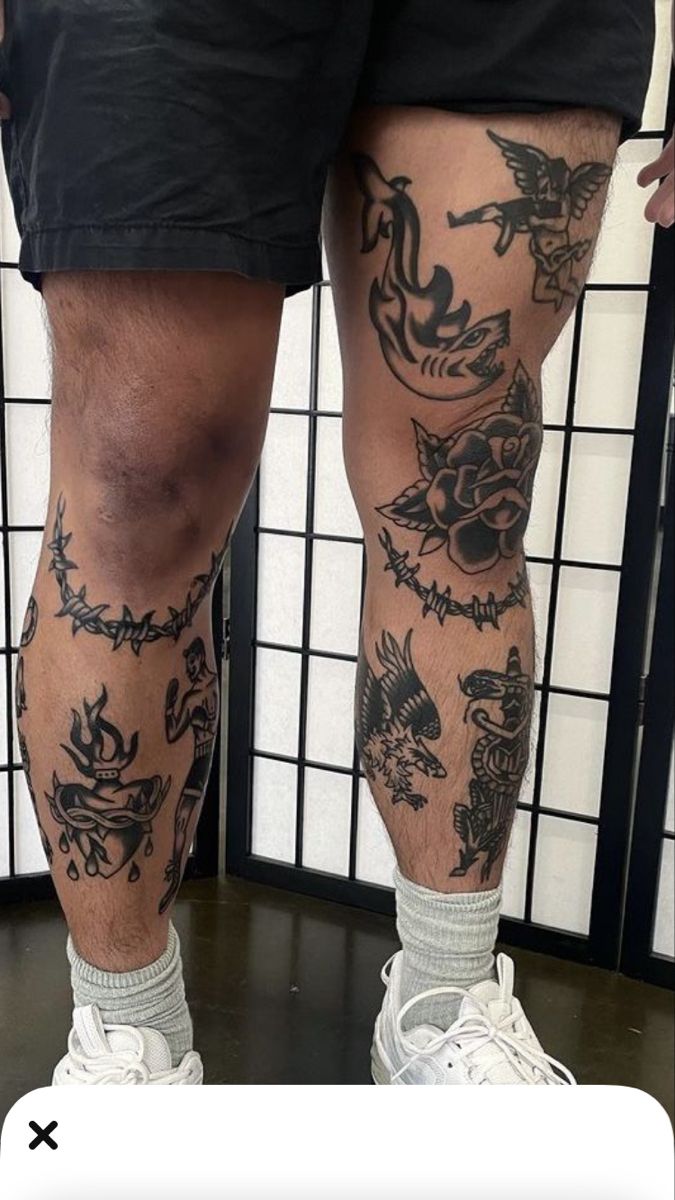 Tatuagem Masculina na Canela