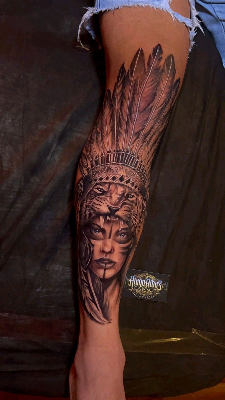 Tatuagem Masculina na Canela