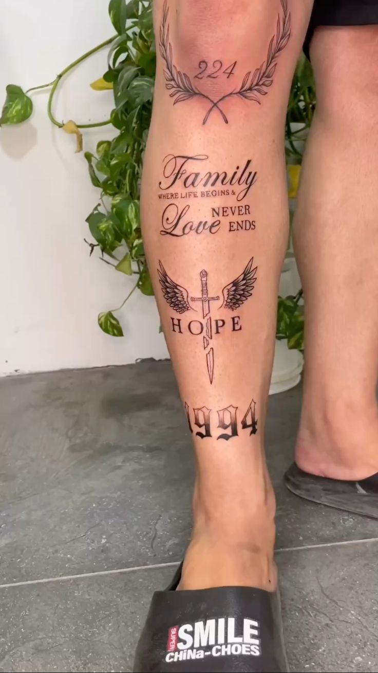 Tatuagem Masculina na Canela